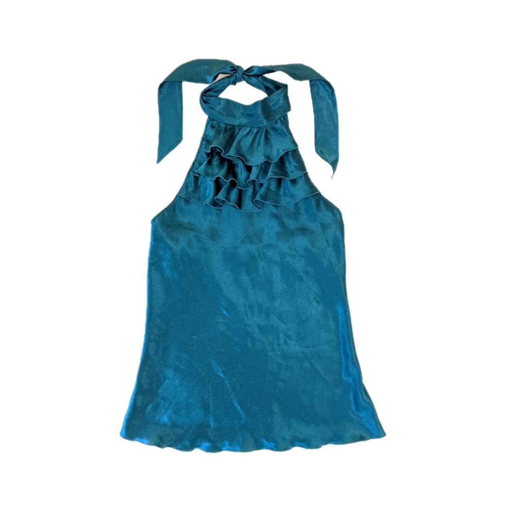 Early 2000s Silky Satin Barbiecore Y2K Halter Top